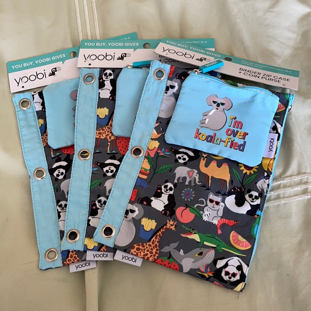 Yoobi I’m Over Koala-fied ZipCase+Coin Purse (3pk)